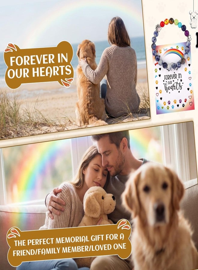 كينينج مجموعة كينينج التذكارية للحيوانات الأليفة، 18 قطعة، سوار جسر قوس قزح، 6 مجموعات، سوار تذكاري للكلاب، سوار تعاطف مع فقدان الحيوانات الأليفة، سوار تذكاري لسبعة شاكرات، هدية للنساء والرجال الذين فقدوا كلابهم وقططهم المحبوبة. - Image 4